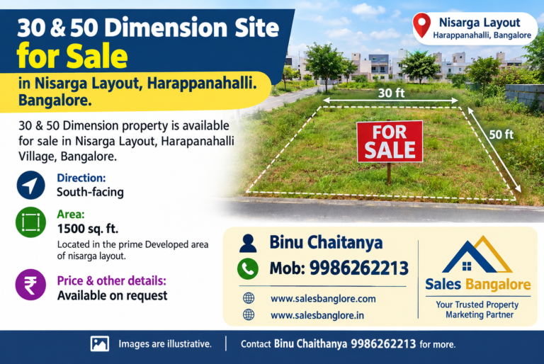 salesbanglore.in real estate - nisarga layout, jigani advertisement